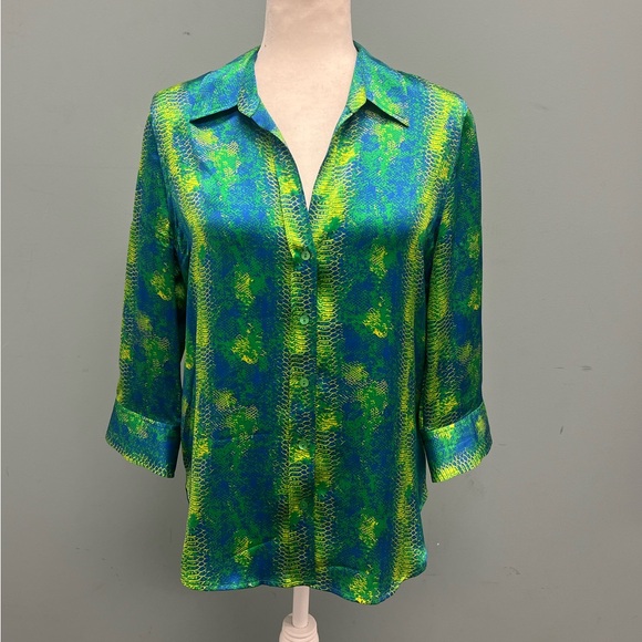 L’AGENCE DANI AMAZON SILK BLOUSE - Picture 1 of 6